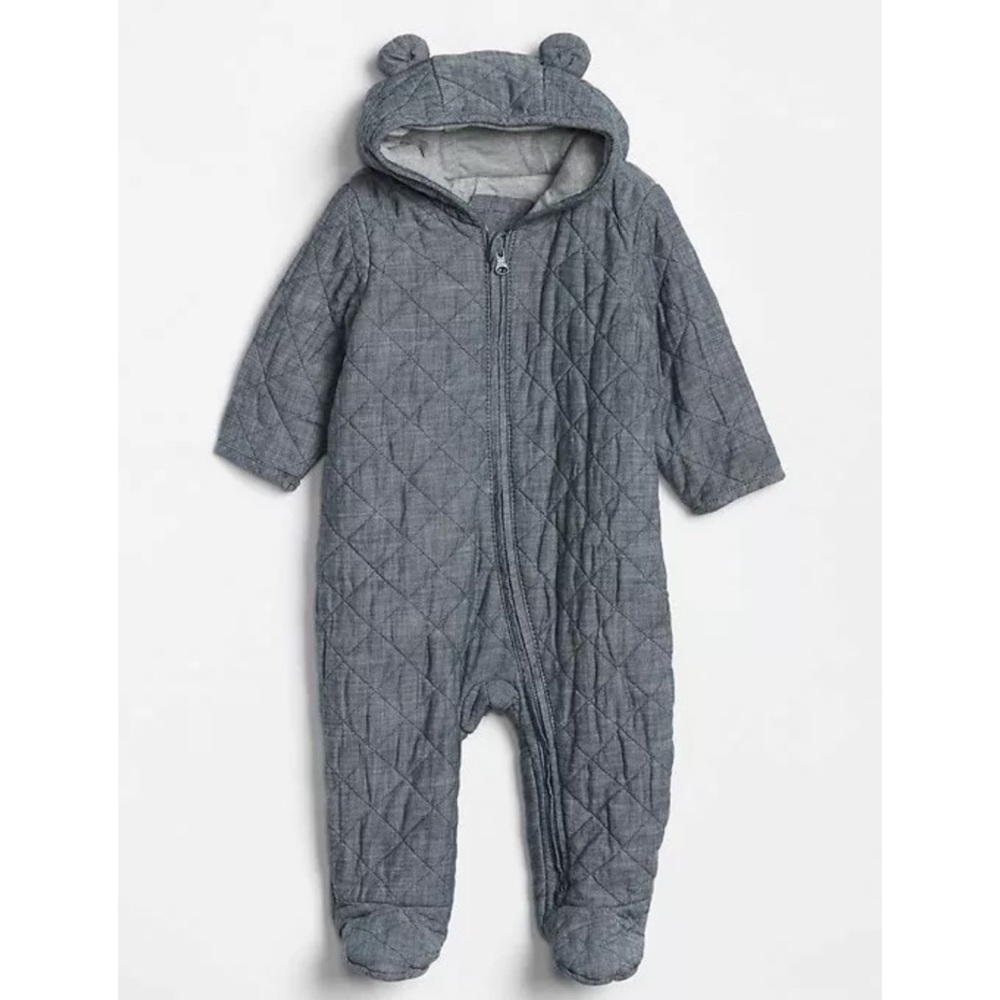 NWT Gap Factory Chambray Quilted Bunting 6-12m